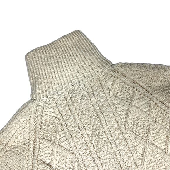 Carraig Donn Sweater Hand Knit Ireland Cable Knit Zip Cardigan Wool Women's XL - Picture 9 of 12